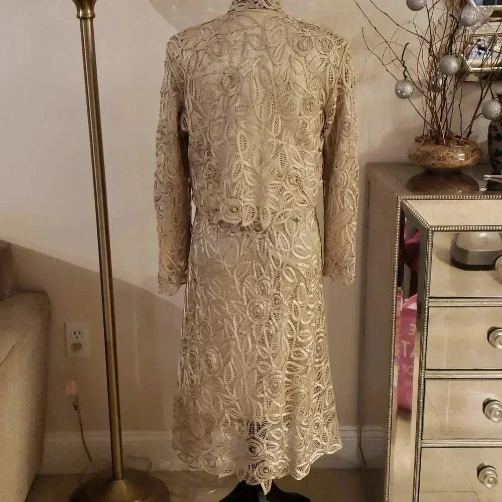 SOULMATES 100%silk beaded set of jacket and dress size M NWOT - Picture 7 of 14